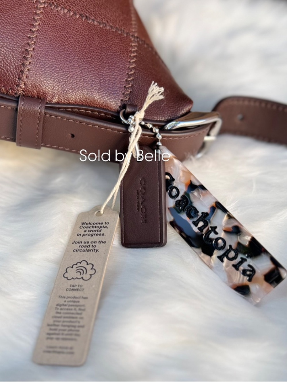 NWT Coachtopia Alter Ego Slouchy Shoulder Checkerboard Maple Bag - Picture 4 of 5